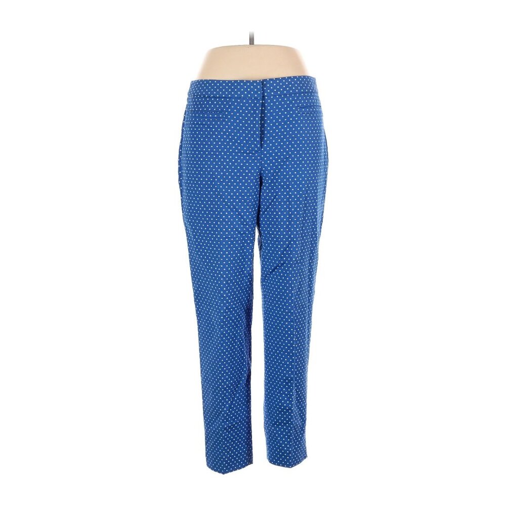 Talbots Hampshire Blue Polka Dot Ankle Pants Womens Size 8
